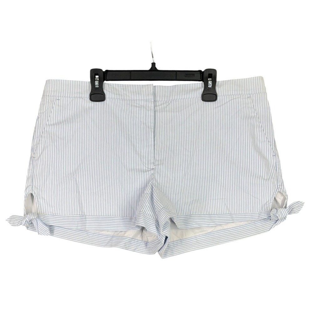 LOFT Striped Tie Hem 4" Short Coastal Preppy Resort Summer Shorts Womens 16‎